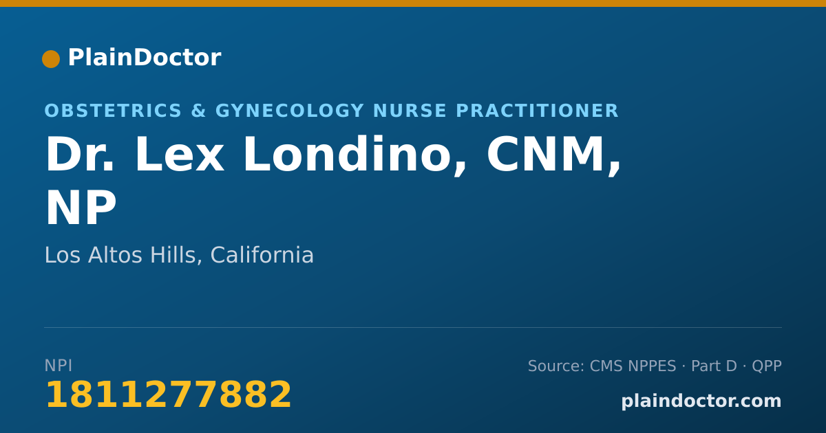 Shareable card for Lex Londino, CNM, NP - Obstetrics & Gynecology Nurse Practitioner, Los Altos Hills, CA