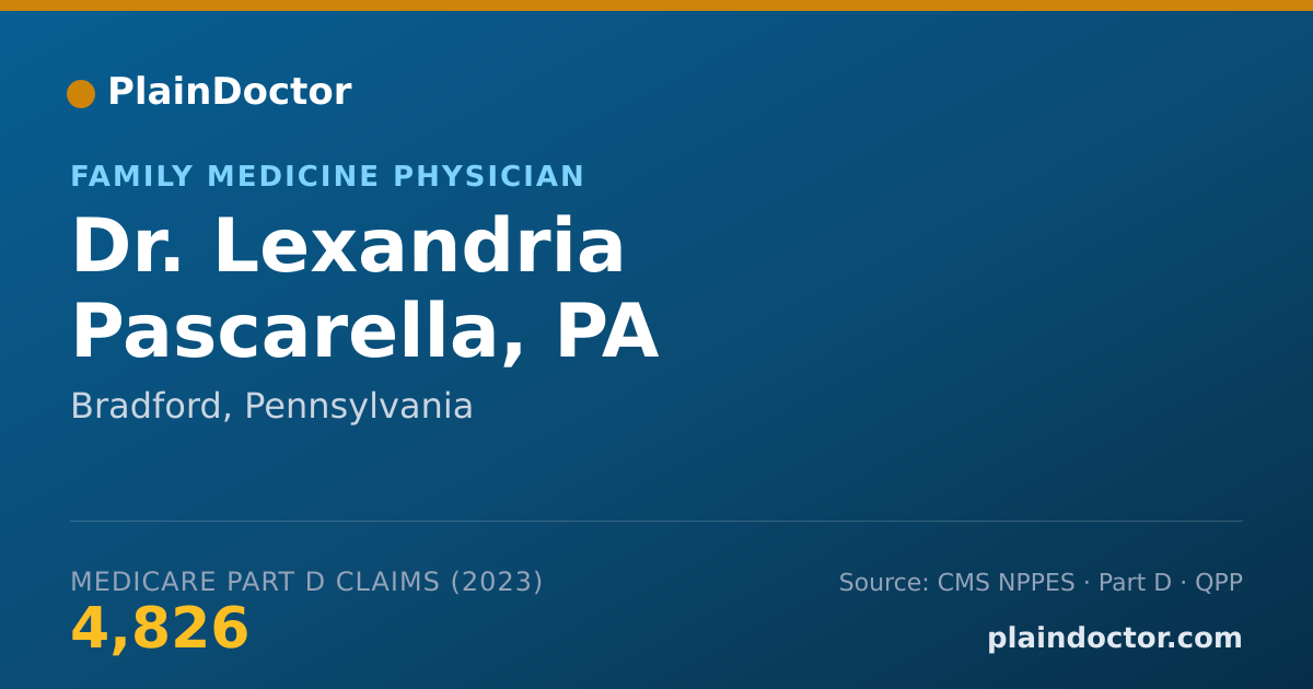 Shareable card for Lexandria Pascarella, PA - Family Medicine Physician, Bradford, PA