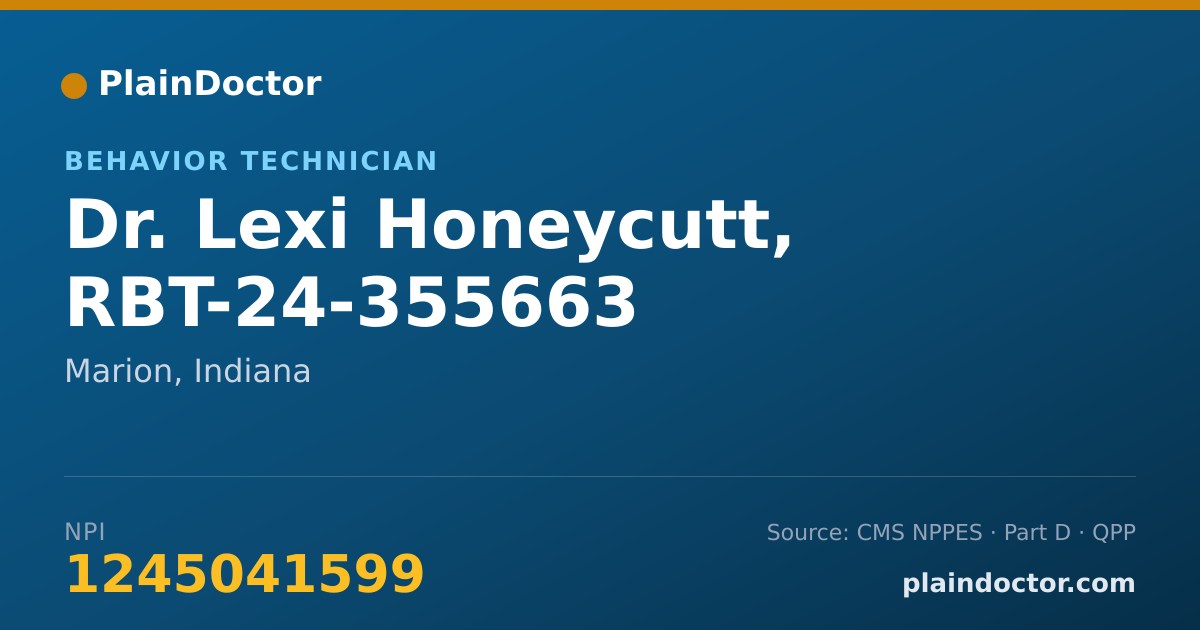 Shareable card for Lexi Honeycutt, RBT-24-355663 - Behavior Technician, Marion, IN