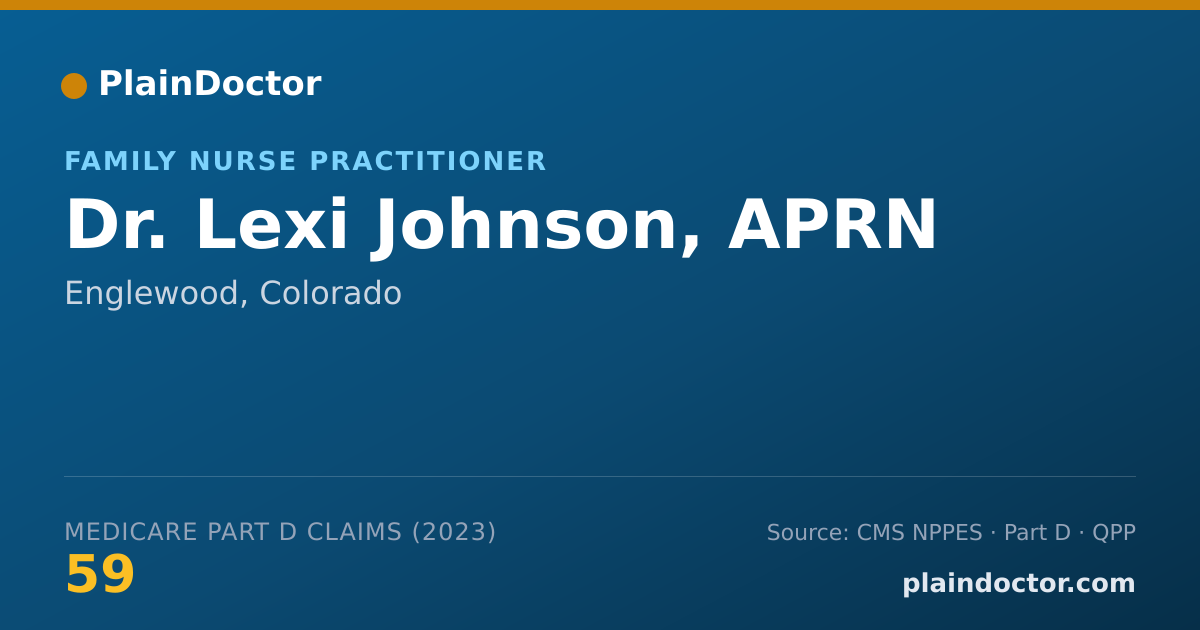 Shareable card for Lexi Johnson, APRN - Family Nurse Practitioner, Englewood, CO