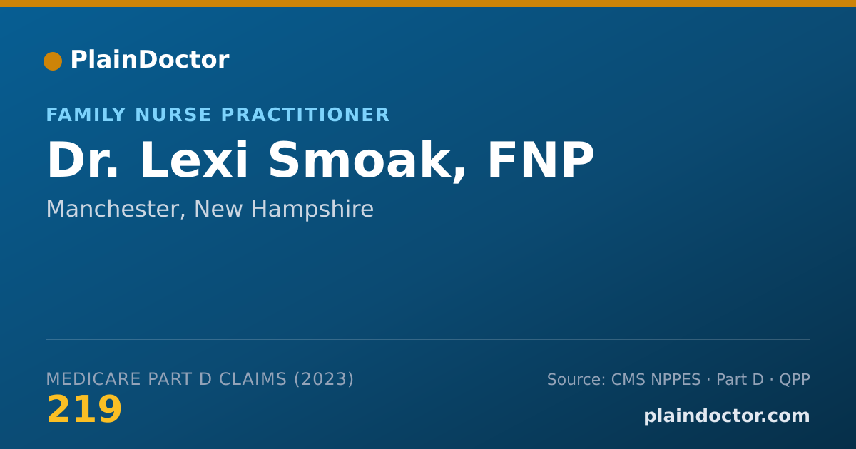 Shareable card for Lexi Smoak, FNP - Family Nurse Practitioner, Manchester, NH
