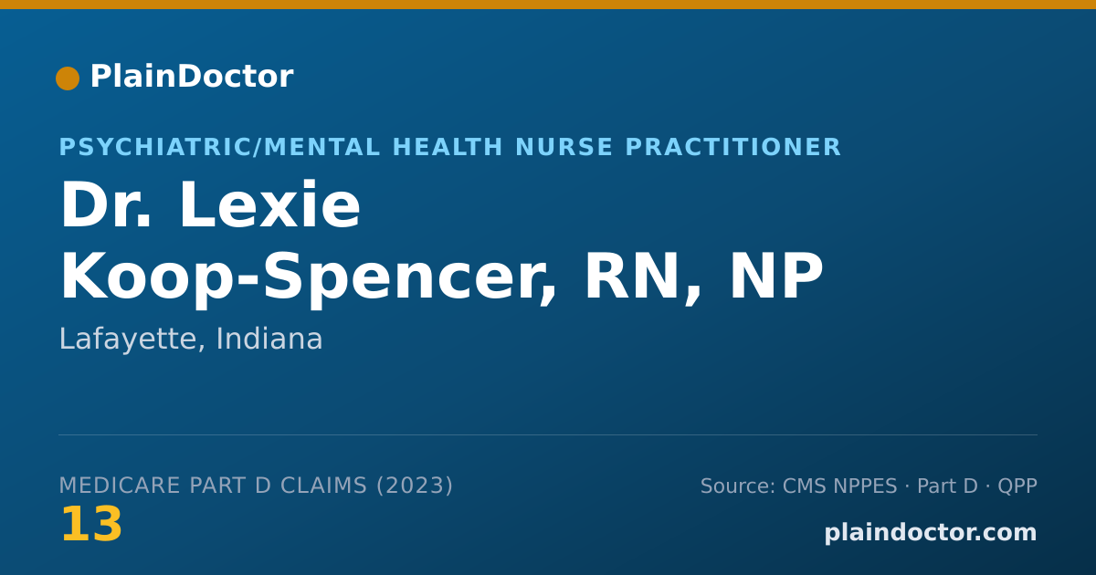 Shareable card for Lexie Koop-Spencer, RN, NP - Psychiatric/Mental Health Nurse Practitioner, Lafayette, IN