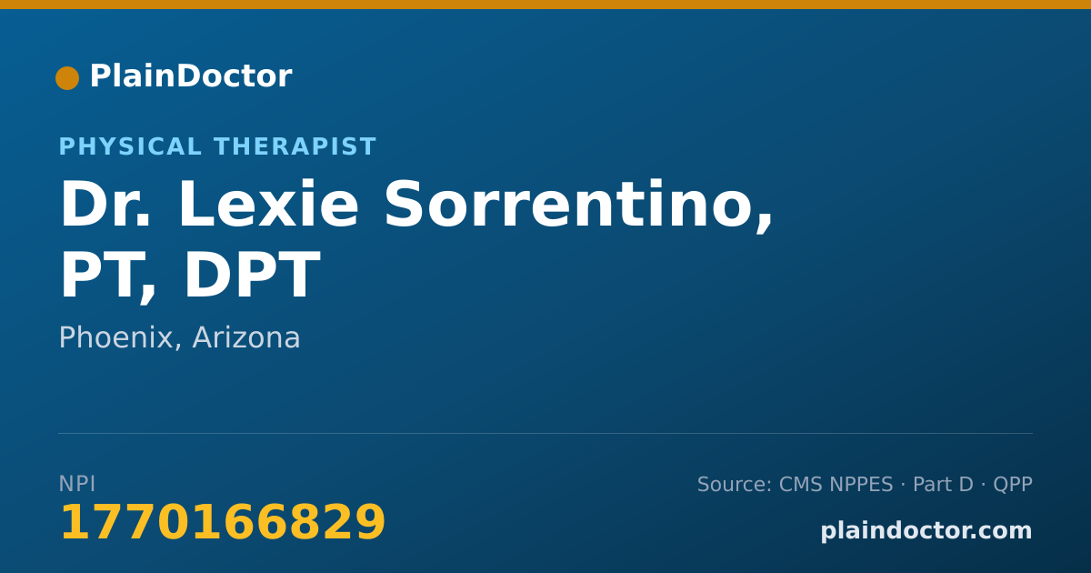 Shareable card for Lexie Sorrentino, PT, DPT - Physical Therapist, Phoenix, AZ