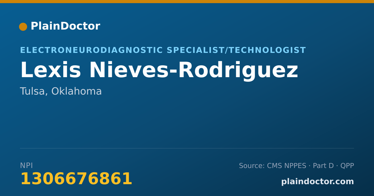 Shareable card for Lexis Nieves-Rodriguez - Electroneurodiagnostic Specialist/Technologist, Tulsa, OK