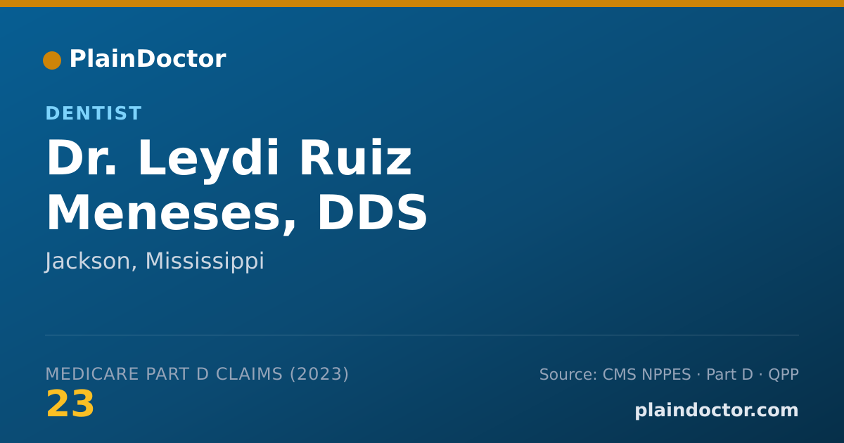 Shareable card for Leydi Ruiz Meneses, DDS - Dentist, Jackson, MS