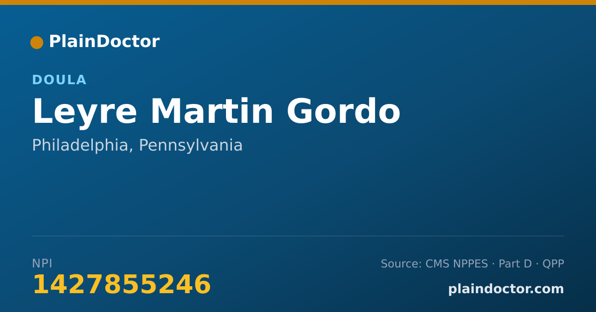 Shareable card for Leyre Martin Gordo - Doula, Philadelphia, PA