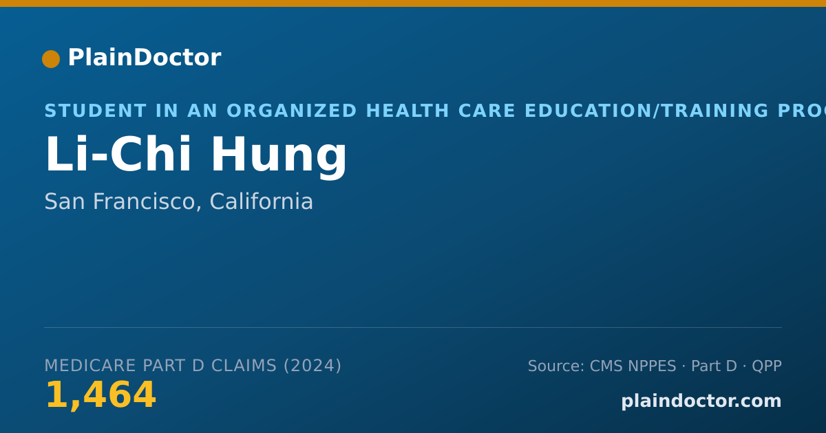 Shareable card for Li-Chi Hung - Student in an Organized Health Care Education/Training Program, San Francisco, CA