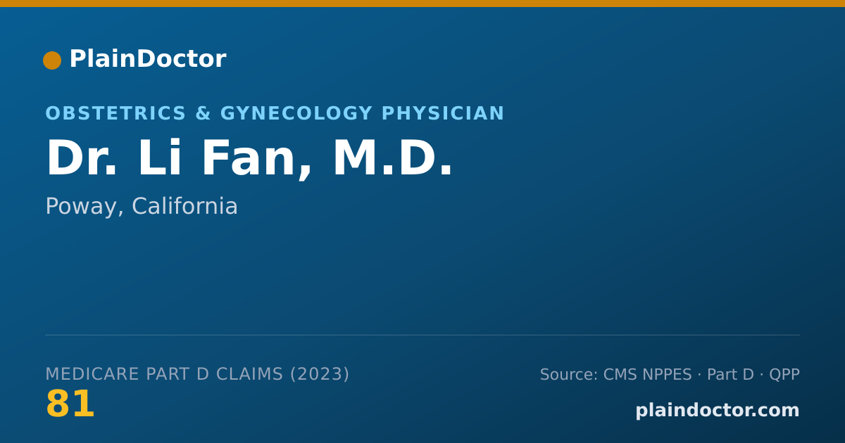 Shareable card for Li Fan, M.D. - Obstetrics & Gynecology Physician, Poway, CA