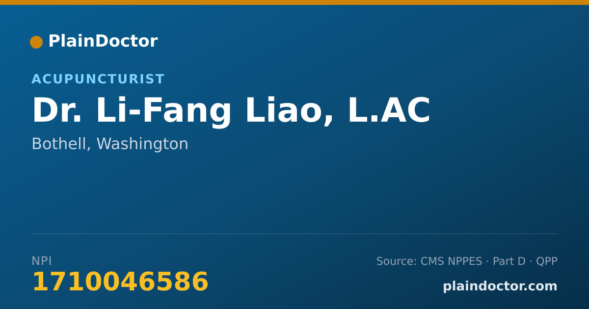 Shareable card for Li-Fang Liao, L.AC - Acupuncturist, Bothell, WA