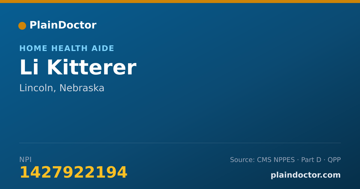 Shareable card for Li Kitterer - Home Health Aide, Lincoln, NE