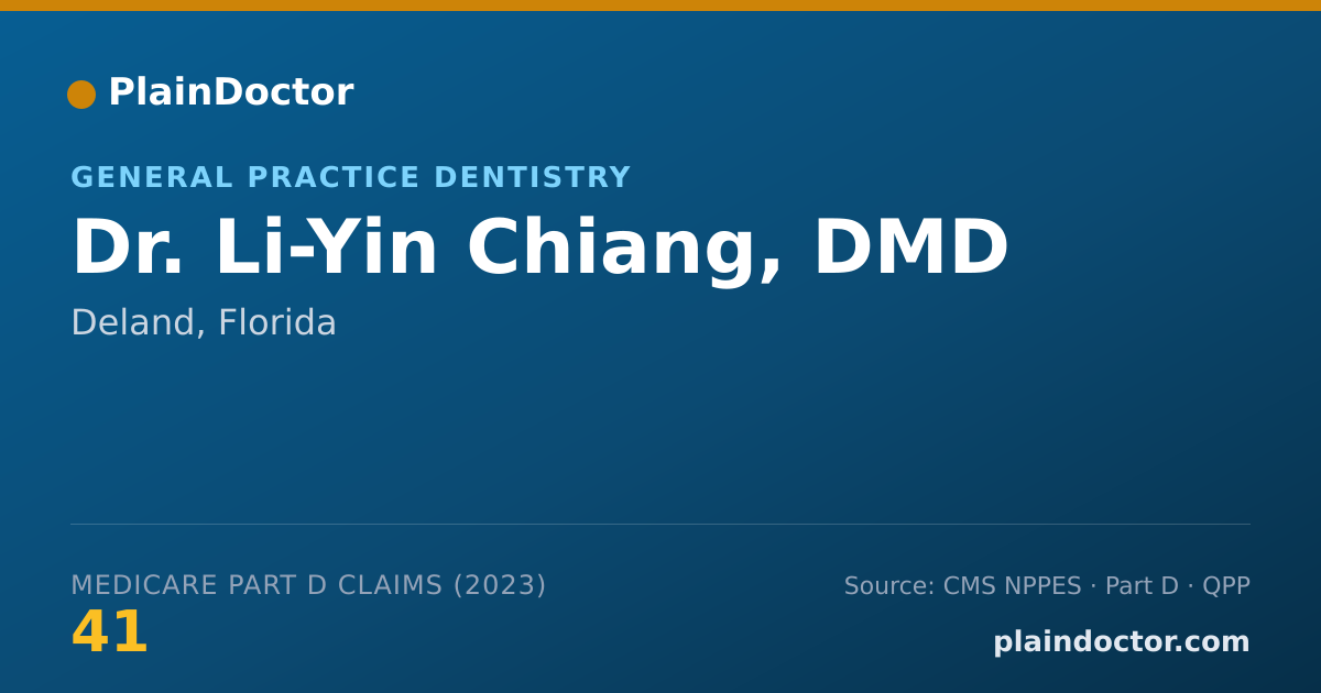Shareable card for Li-Yin Chiang, DMD - General Practice Dentistry, Deland, FL