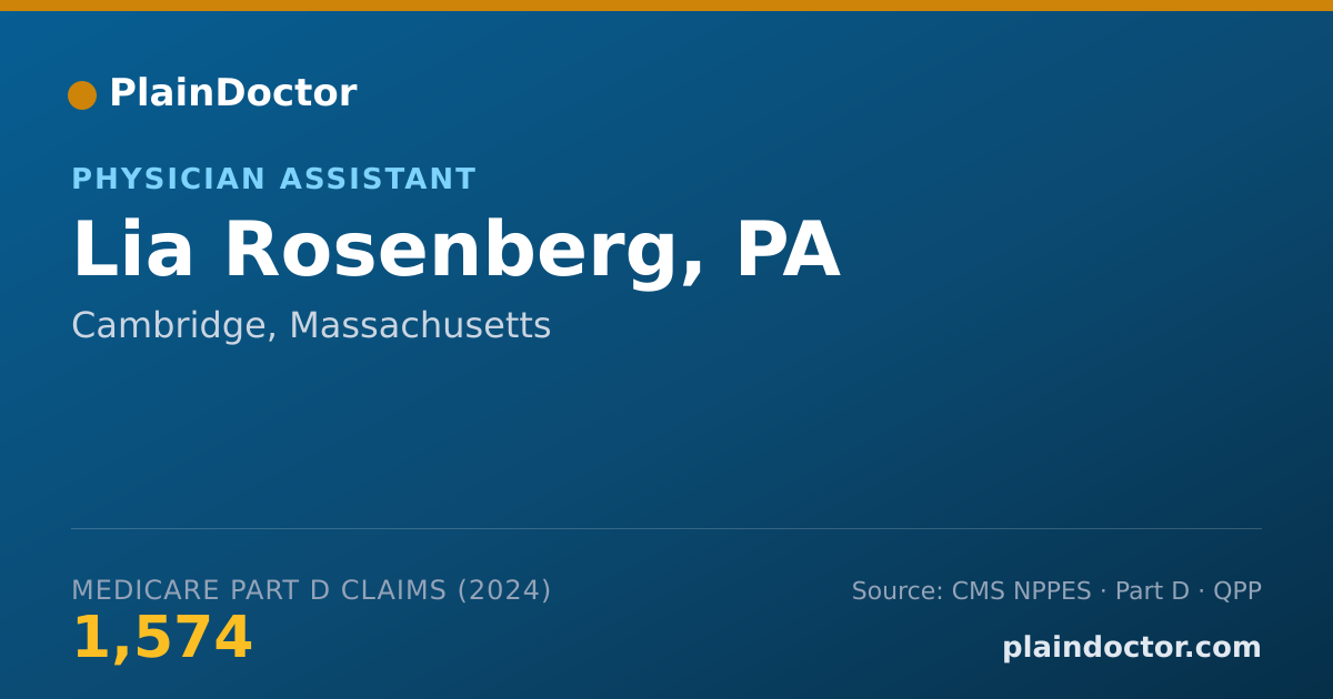 Shareable card for Lia Rosenberg, PA - Physician Assistant, Cambridge, MA
