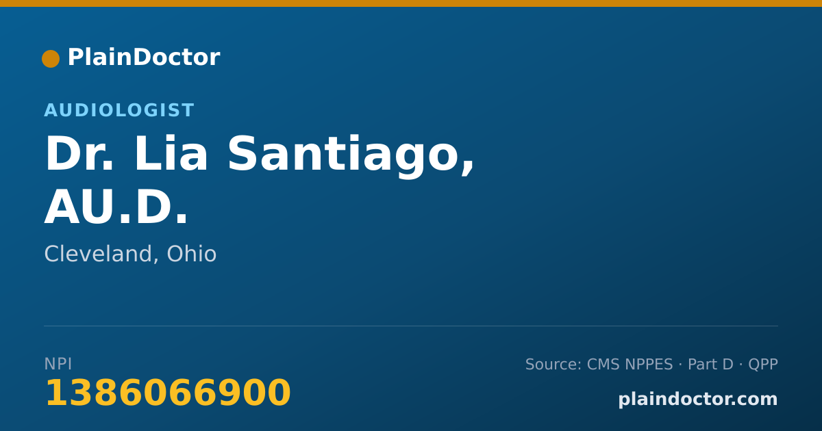 Shareable card for Lia Santiago, AU.D. - Audiologist, Cleveland, OH