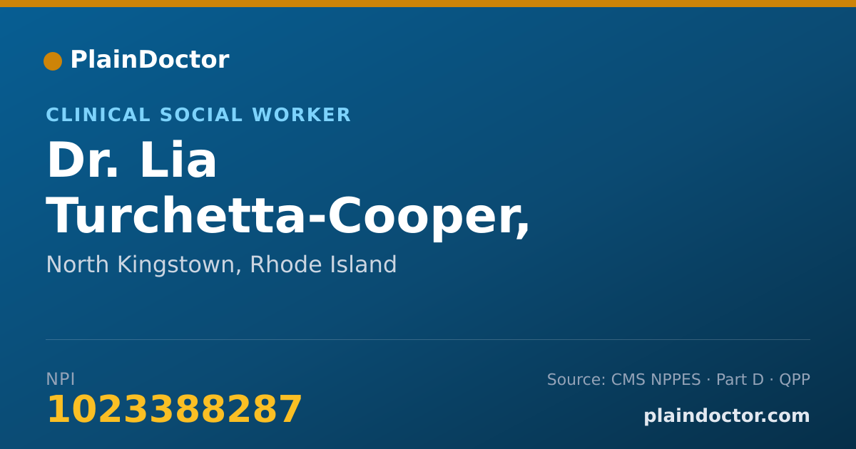 Shareable card for Lia Turchetta-Cooper, LICSW - Clinical Social Worker, North Kingstown, RI