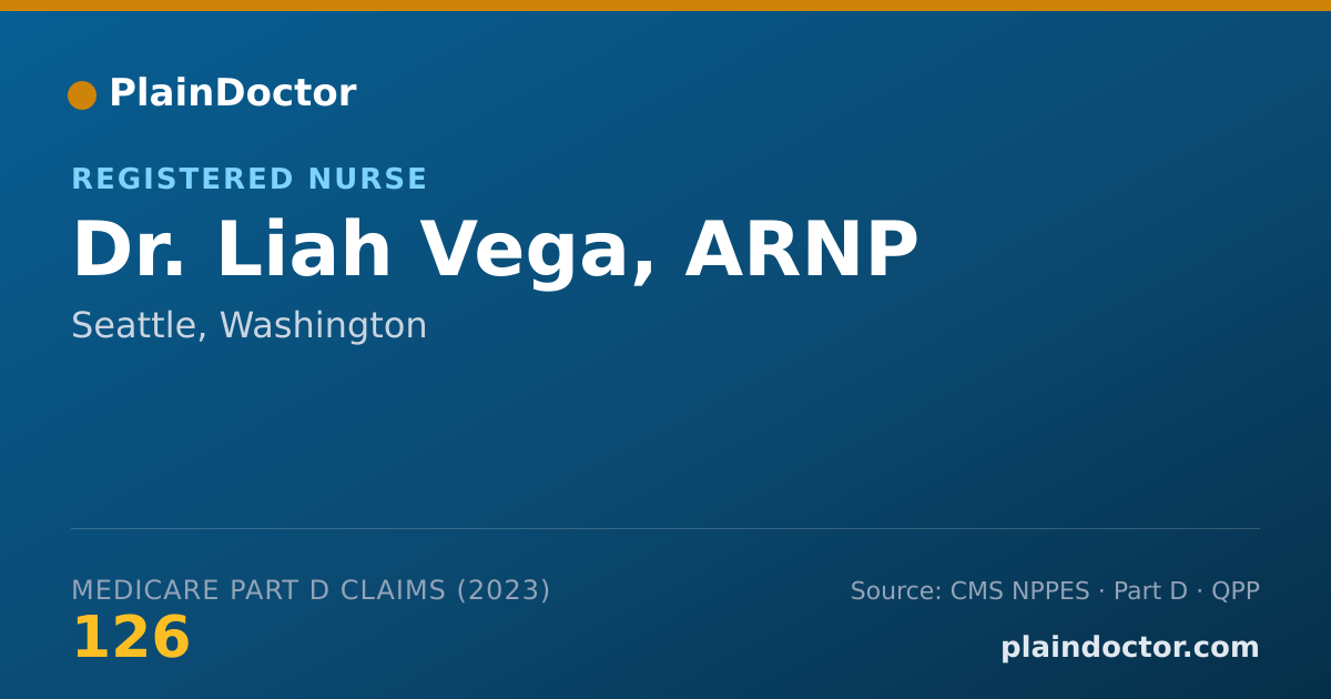 Shareable card for Liah Vega, ARNP - Registered Nurse, Seattle, WA
