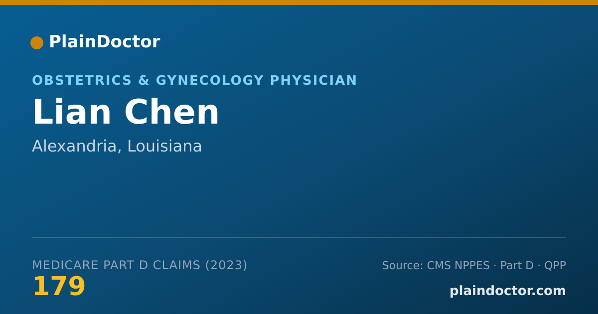 Shareable card for Lian Chen - Obstetrics & Gynecology Physician, Alexandria, LA