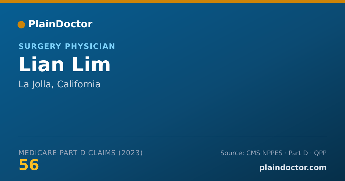Shareable card for Lian Lim - Surgery Physician, La Jolla, CA