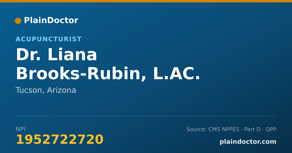 Shareable card for Liana Brooks-Rubin, L.AC. - Acupuncturist, Tucson, AZ