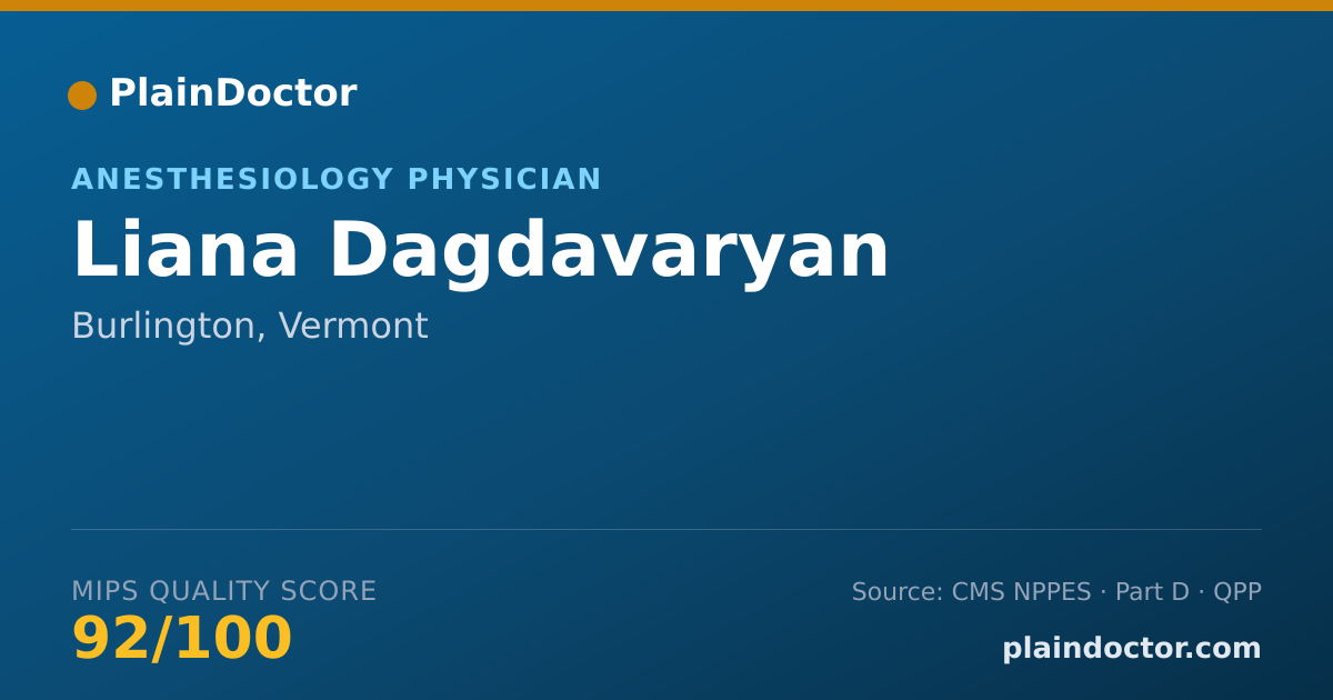 Shareable card for Liana Dagdavaryan - Anesthesiology Physician, Burlington, VT