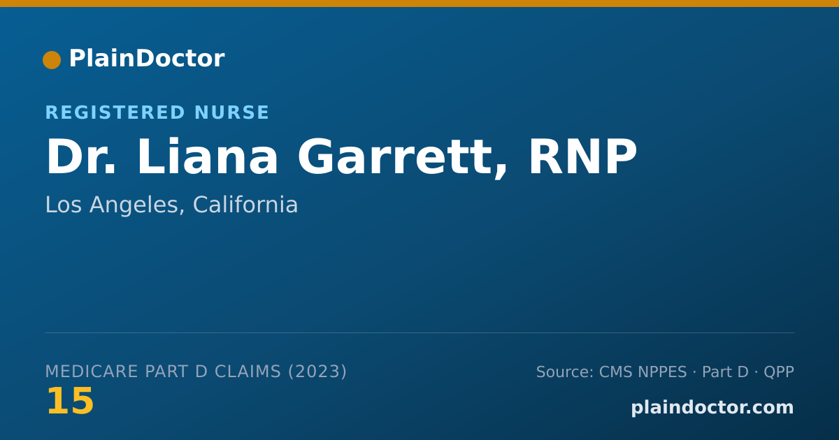 Shareable card for Liana Garrett, RNP - Registered Nurse, Los Angeles, CA
