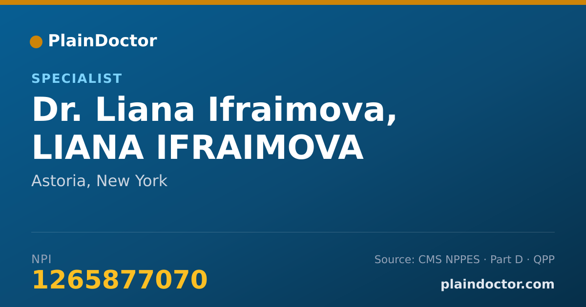 Shareable card for Liana Ifraimova, LIANA IFRAIMOVA - Specialist, Astoria, NY
