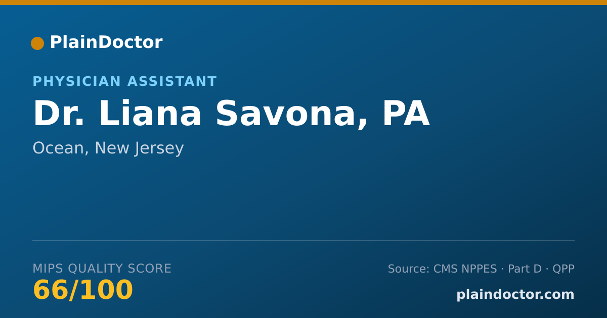 Shareable card for Liana Savona, PA - Physician Assistant, Ocean, NJ