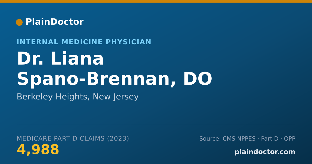 Shareable card for Liana Spano-Brennan, DO - Internal Medicine Physician, Berkeley Heights, NJ