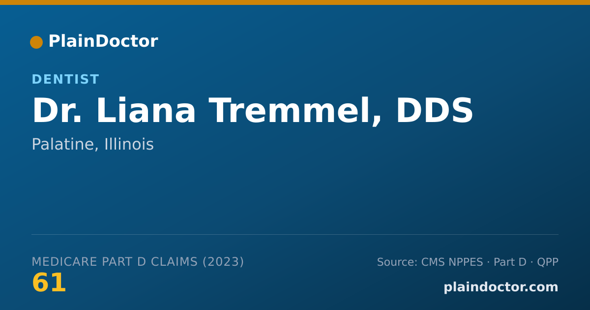 Shareable card for Liana Tremmel, DDS - Dentist, Palatine, IL