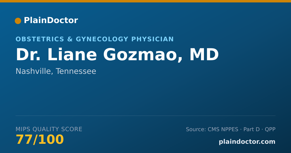 Shareable card for Liane Gozmao, MD - Obstetrics & Gynecology Physician, Nashville, TN