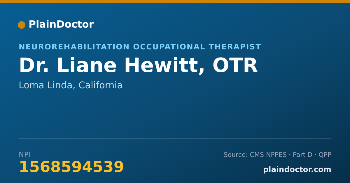 Shareable card for Liane Hewitt, OTR - Neurorehabilitation Occupational Therapist, Loma Linda, CA