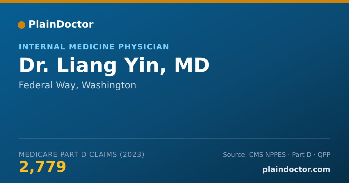 Shareable card for Liang Yin, MD - Internal Medicine Physician, Federal Way, WA