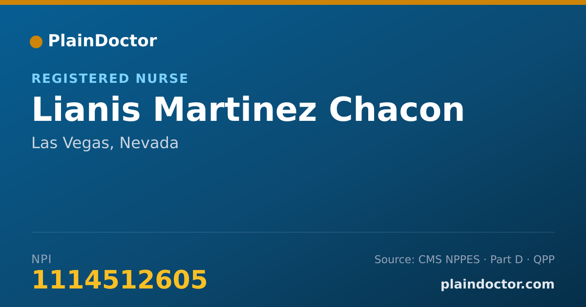 Shareable card for Lianis Martinez Chacon - Registered Nurse, Las Vegas, NV