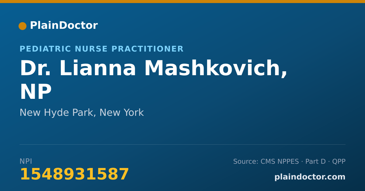 Shareable card for Lianna Mashkovich, NP - Pediatric Nurse Practitioner, New Hyde Park, NY
