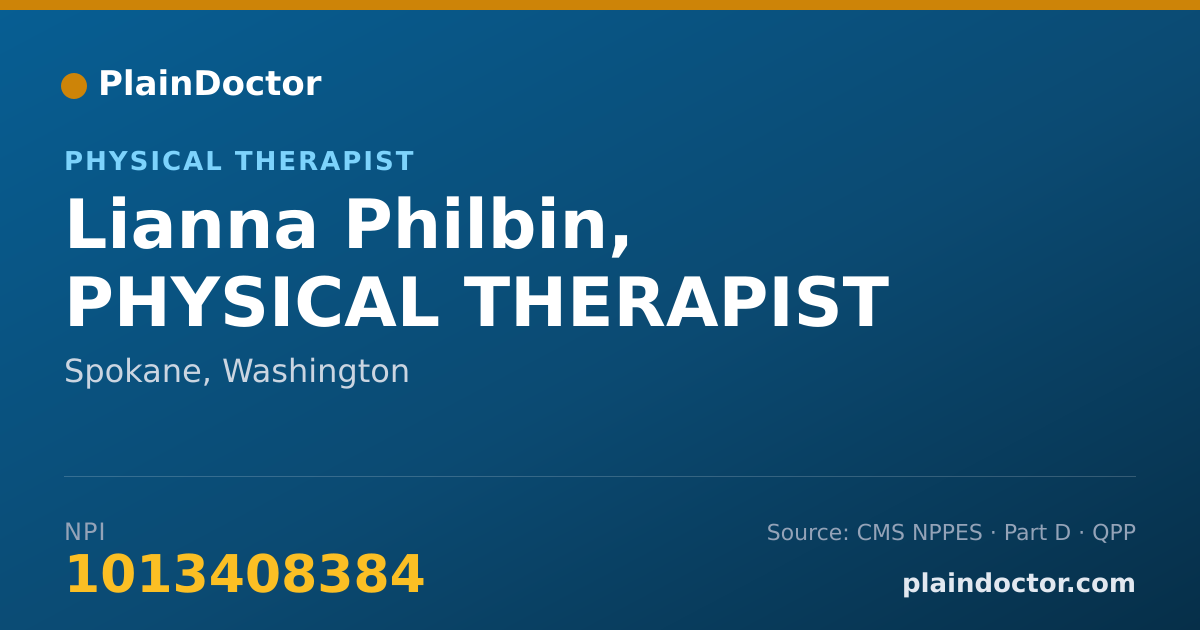 Shareable card for Lianna Philbin, PHYSICAL THERAPIST - Physical Therapist, Spokane, WA