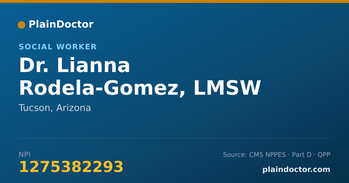 Shareable card for Lianna Rodela-Gomez, LMSW - Social Worker, Tucson, AZ