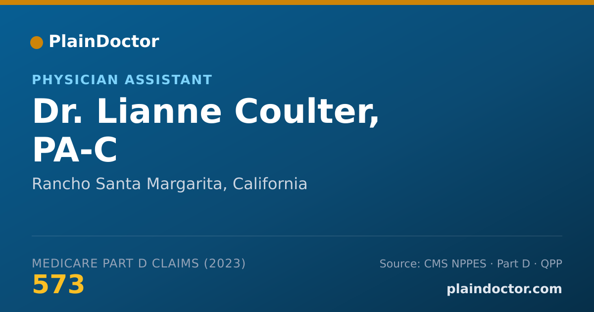 Shareable card for Lianne Coulter, PA-C - Physician Assistant, Rancho Santa Margarita, CA