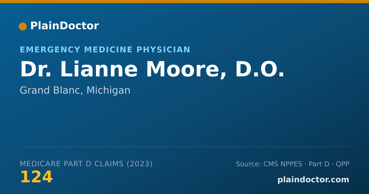 Shareable card for Lianne Moore, D.O. - Emergency Medicine Physician, Grand Blanc, MI