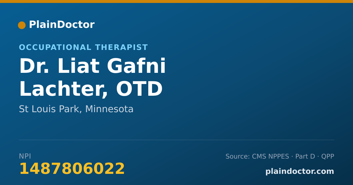 Shareable card for Liat Gafni Lachter, OTD - Occupational Therapist, St Louis Park, MN