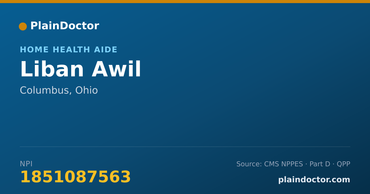 Shareable card for Liban Awil - Home Health Aide, Columbus, OH