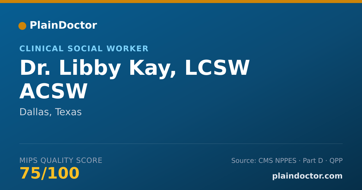 Shareable card for Libby Kay, LCSW ACSW - Clinical Social Worker, Dallas, TX