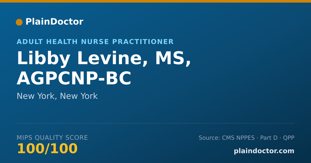 Shareable card for Libby Levine, MS, AGPCNP-BC - Registered Nurse, New York, NY