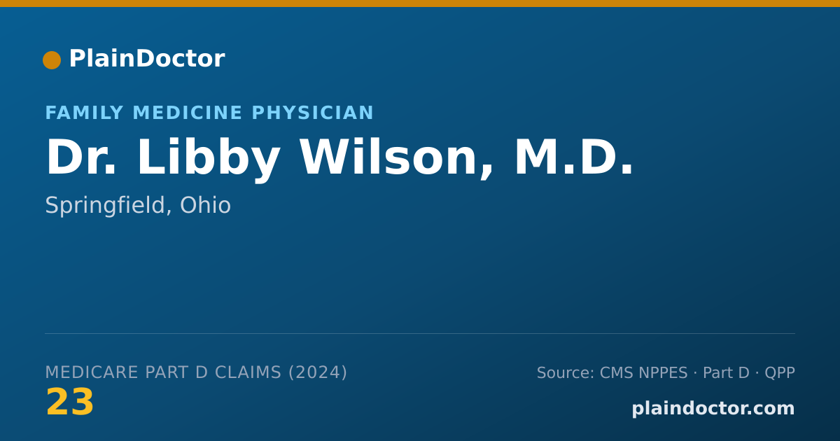 Shareable card for Libby Wilson, M.D. - Family Medicine Physician, Springfield, OH