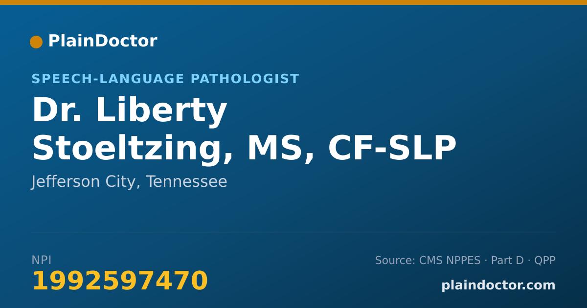Shareable card for Liberty Stoeltzing, MS, CF-SLP - Speech-Language Pathologist, Jefferson City, TN
