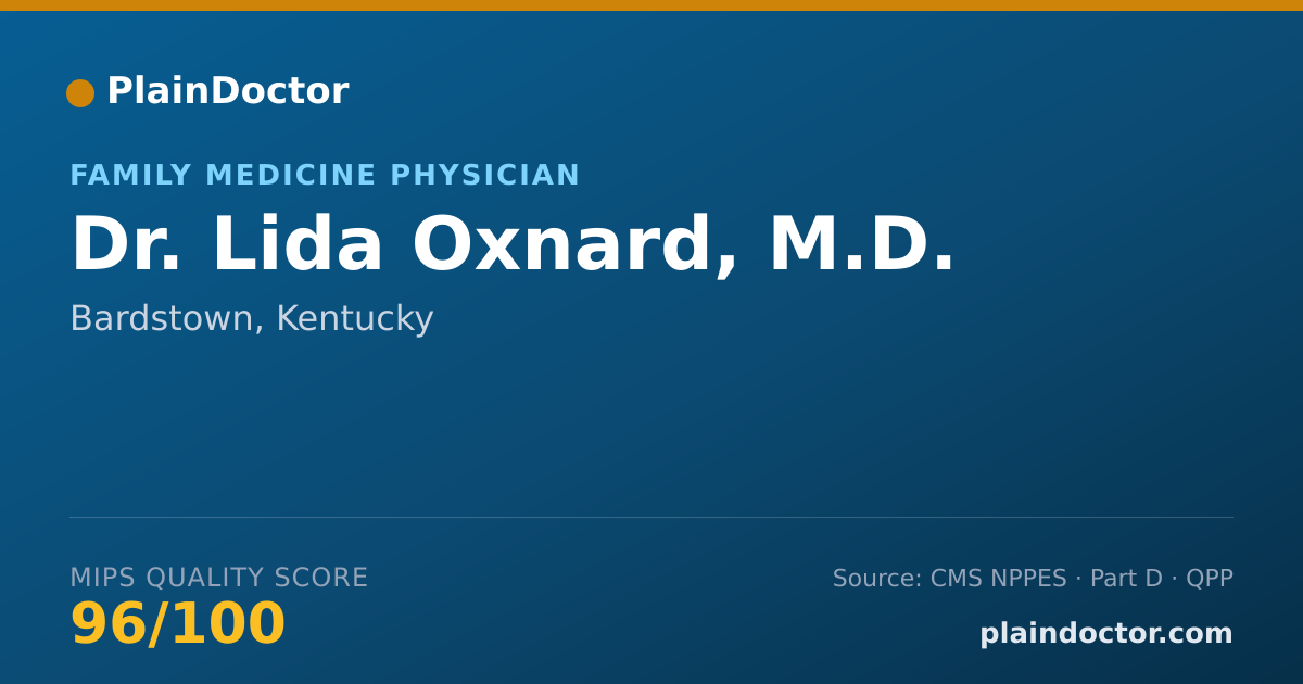 Shareable card for Lida Oxnard, M.D. - Family Medicine Physician, Bardstown, KY