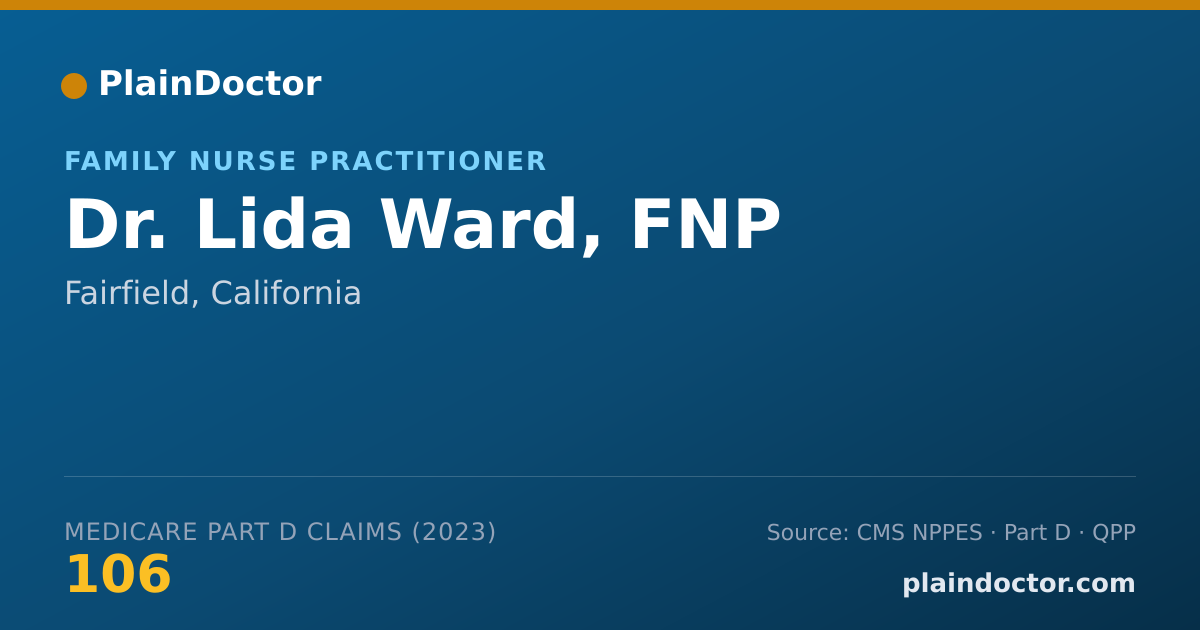 Shareable card for Lida Ward, FNP - Family Nurse Practitioner, Fairfield, CA