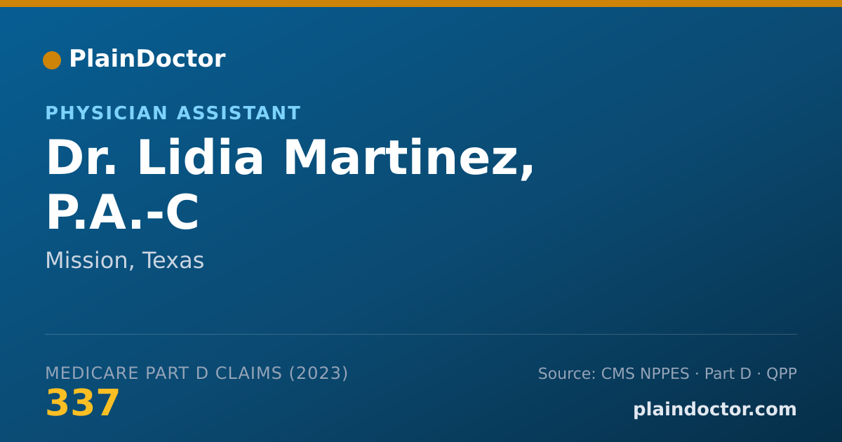 Shareable card for Lidia Martinez, P.A.-C - Physician Assistant, Mission, TX