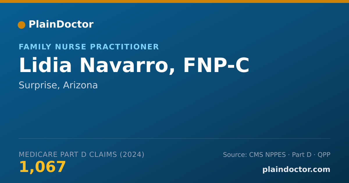 Shareable card for Lidia Navarro, FNP-C - Family Nurse Practitioner, Surprise, AZ