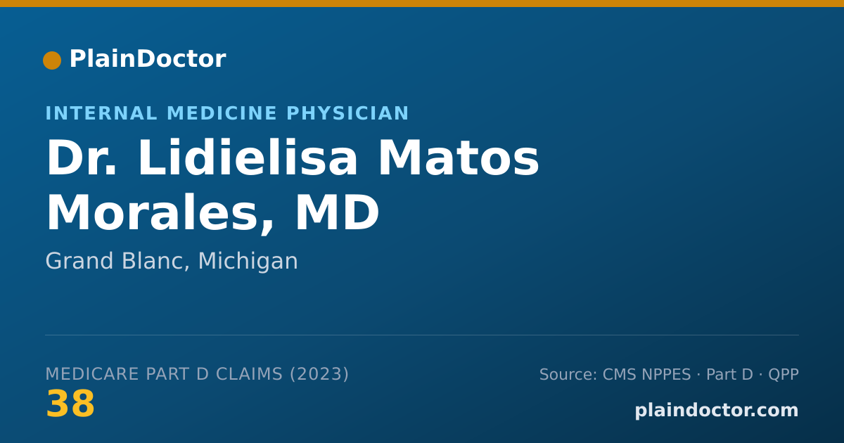 Shareable card for Lidielisa Matos Morales, MD - Internal Medicine Physician, Grand Blanc, MI