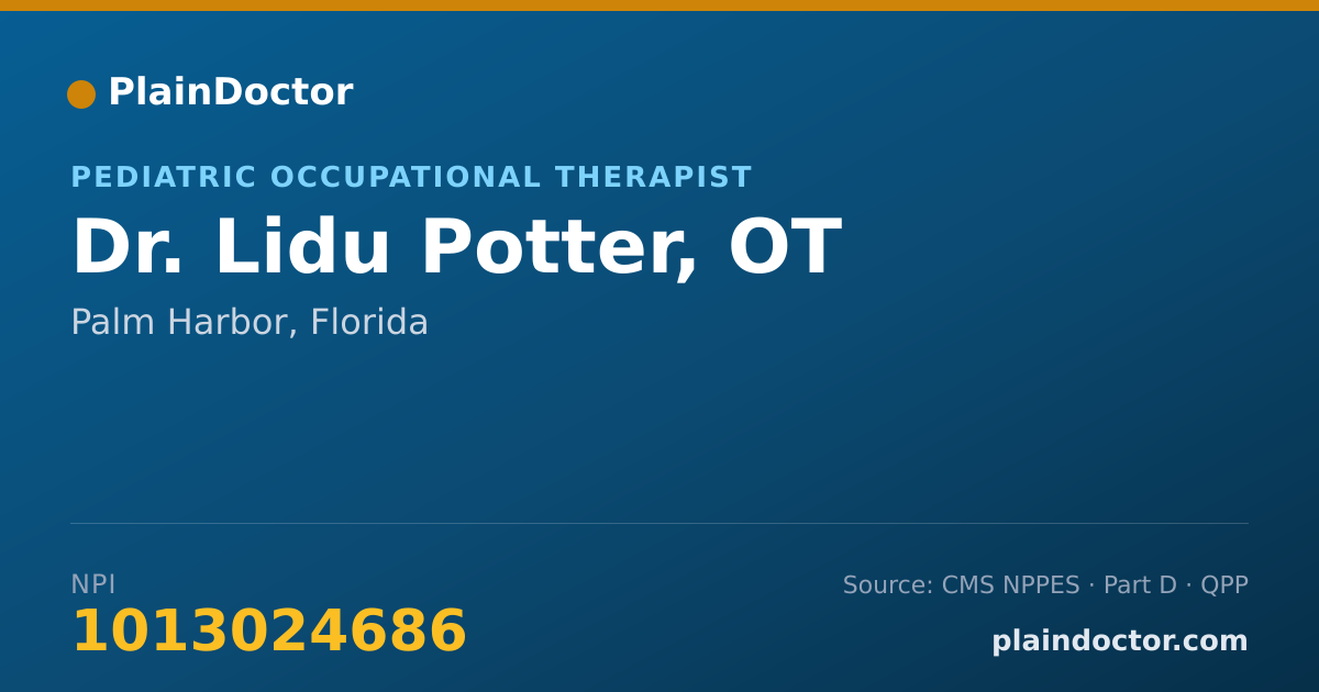 Shareable card for Lidu Potter, OT - Pediatric Occupational Therapist, Palm Harbor, FL