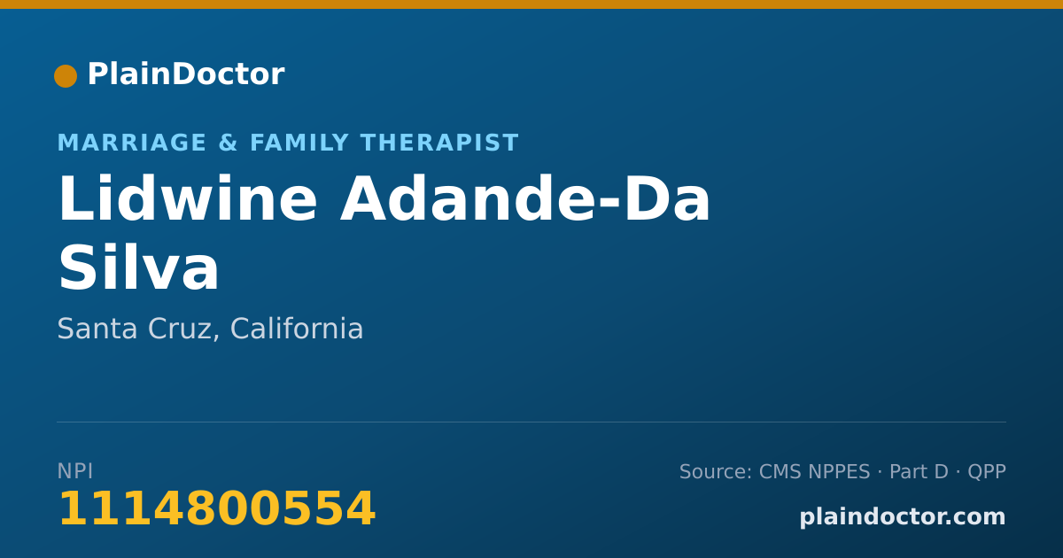 Shareable card for Lidwine Adande-Da Silva - Marriage & Family Therapist, Santa Cruz, CA